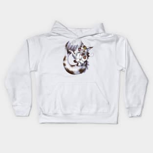 Purrmaid: Chocolate Bicolor Kids Hoodie